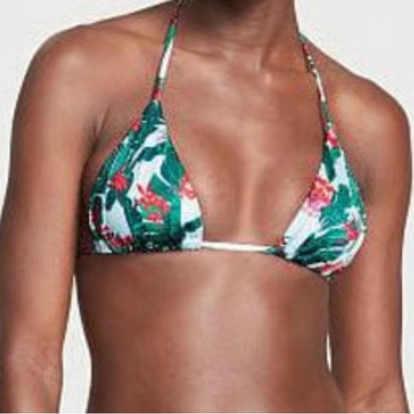 Victoria's Secret Blue Palms Tropical Print String Bikini NWT size L - Picture 2 of 11